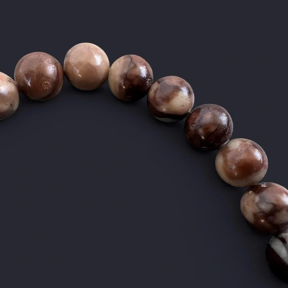 Polychrome Jasper Gemstone Bead Bracelet 8mm